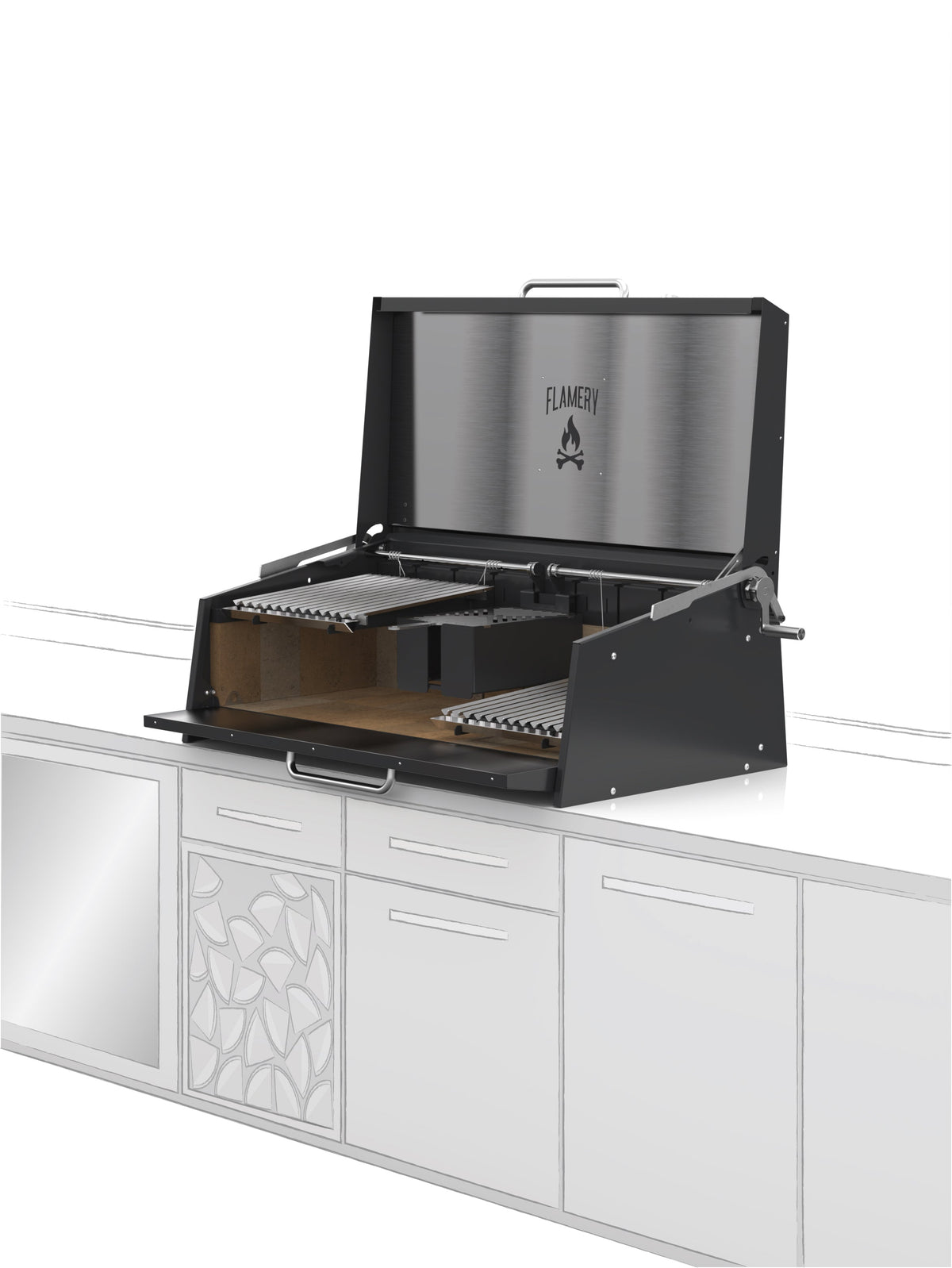 Flamery ASADO PRO.3.2 – Large Asado Grill Built-in