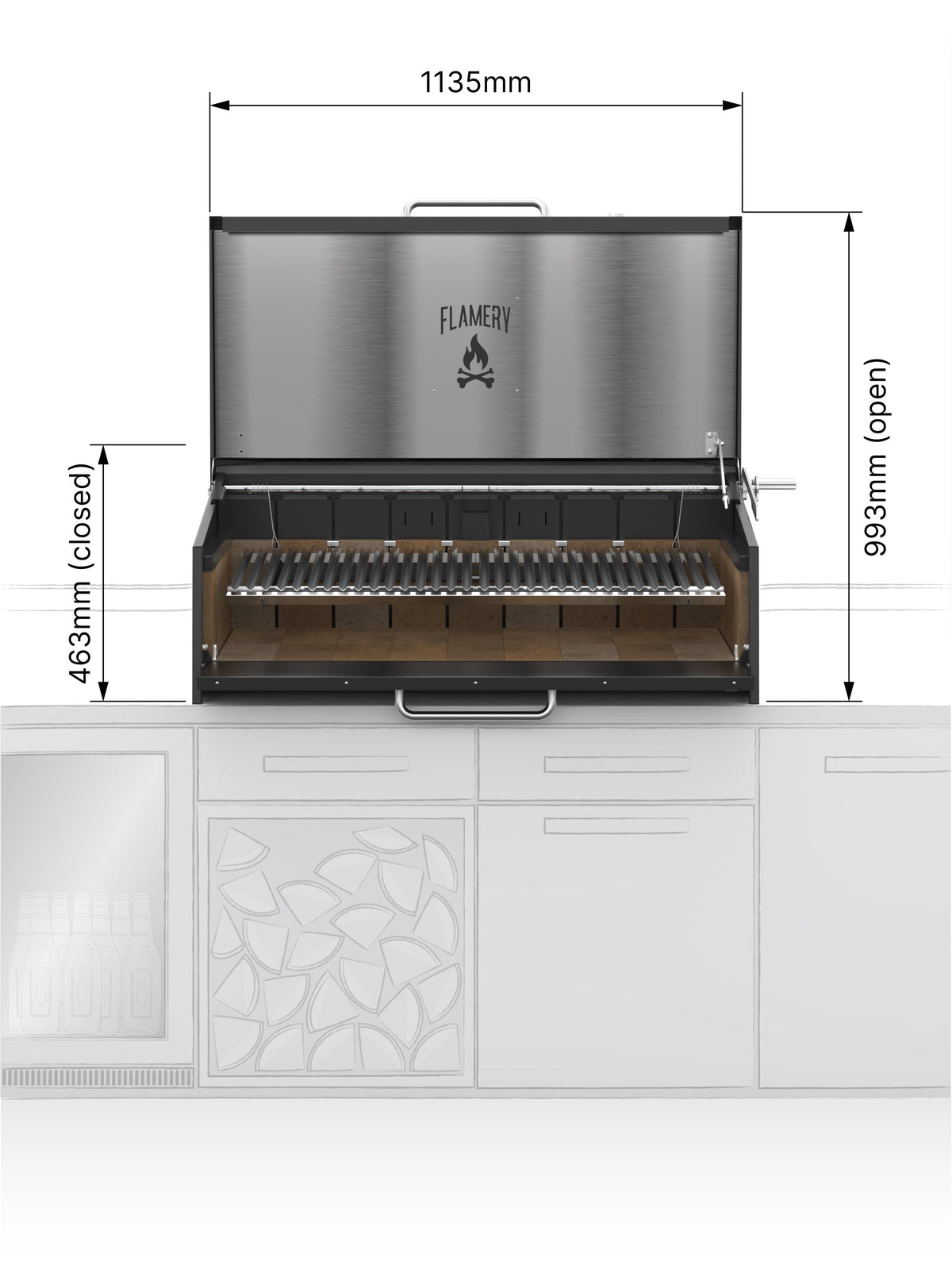 Flamery ASADO PRO.3.2 – Large Asado Grill Built-in
