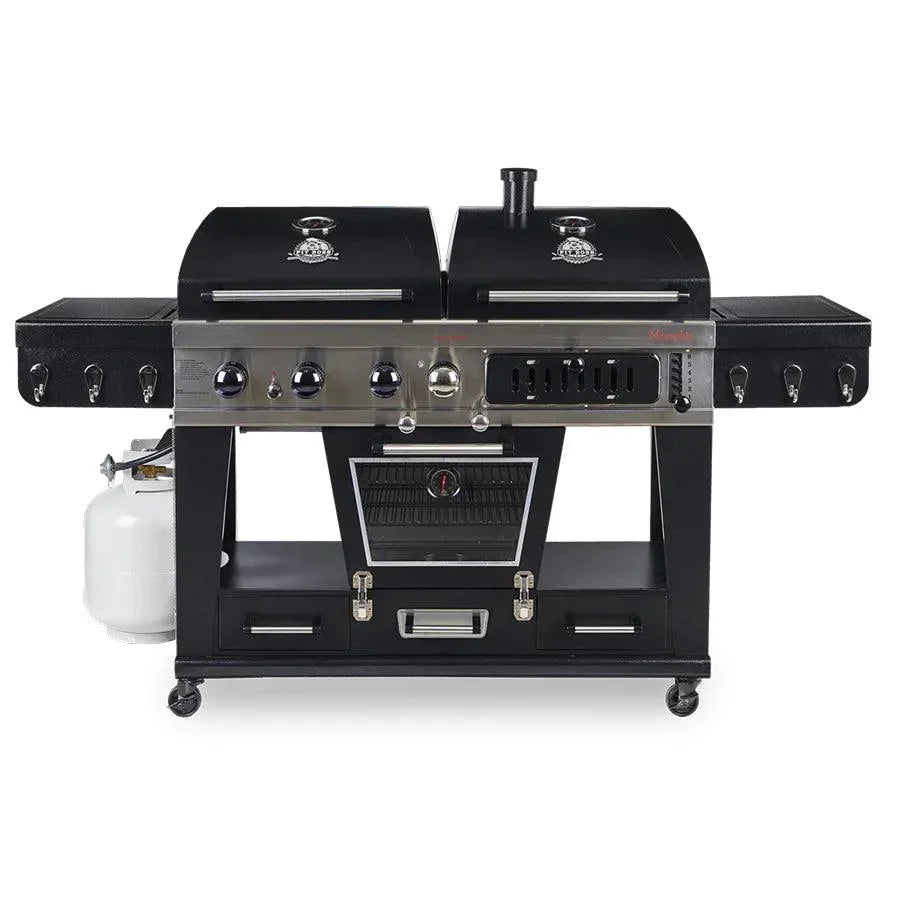 Pit Boss Memphis 1.0 Ultimate Combo Smoking BBQ Grill with Cover + Regulator